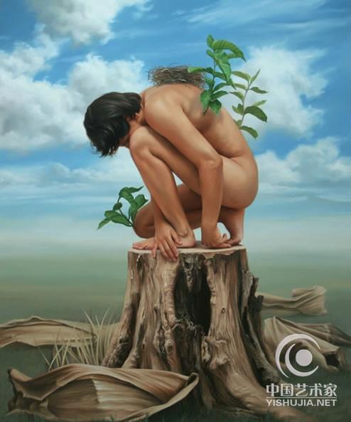 秘鲁画家人体油画展示，南美女子翘臀浑然天成的内在流露