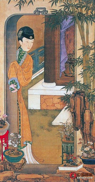 揭秘故宫珍藏的“十二美人图”倚门观竹