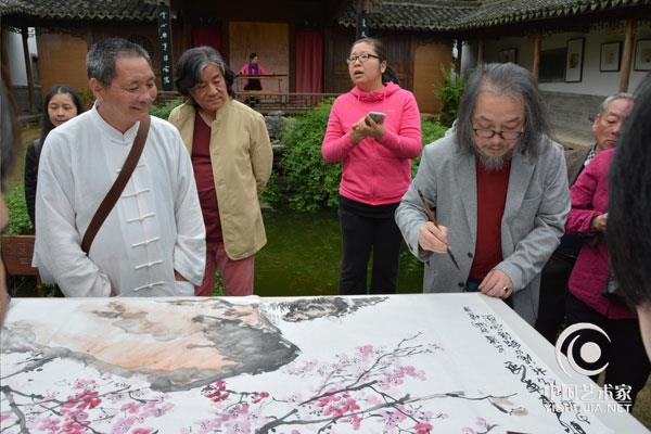 陈安纲书画展在汤显祖纪念馆展览活动现场